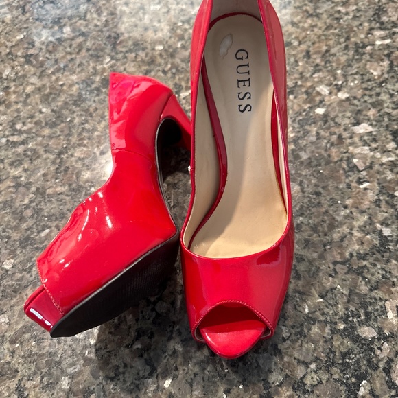 Guess open toes high heels shoes RED - Picture 4 of 8